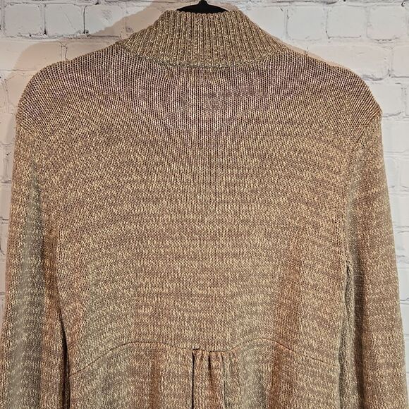 Style & co. brown and tan cable knit cardigan size M - Picture 7 of 9